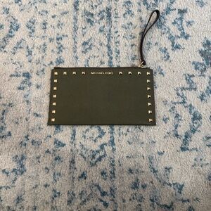 Michael Kors Olive Wristlet with Gold Accents